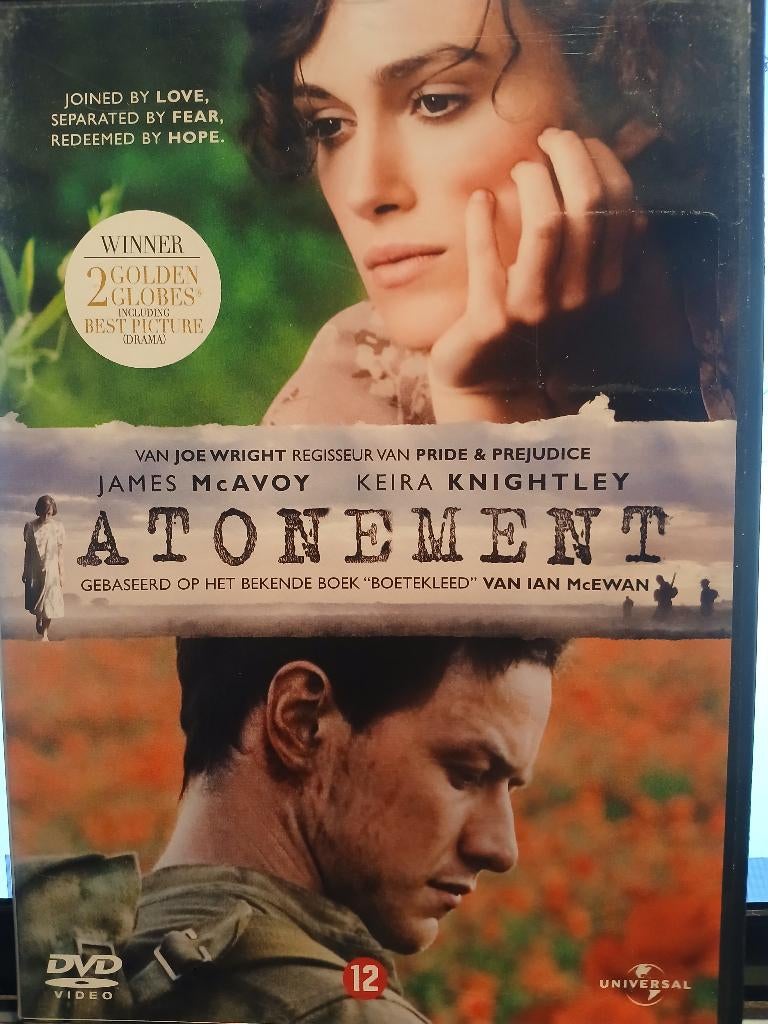 atonement ( keira knijghley en james mc avoy ), Cd's en Dvd's, Dvd's | Overige Dvd's, Zo goed als nieuw, Alle leeftijden, Ophalen of Verzenden