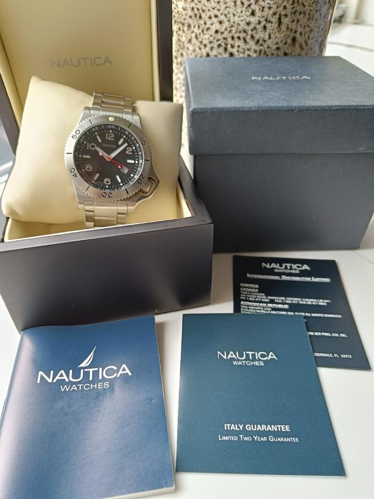 Nautica Terminator A16550 duikhorloge, Ophalen of Verzenden, Nieuw, Zwart, Jongen of Meisje