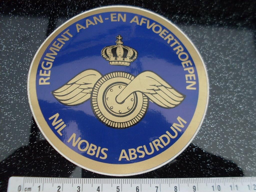 sticker regiment aanvoertroepen afvoertroepen logo embleem, Verzenden, Zo goed als nieuw, Bedrijf of Vereniging