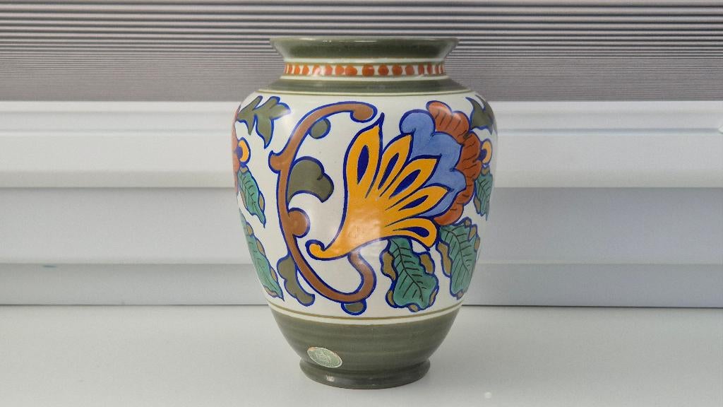 Gouds platelen vaas, Antiek en Kunst, Ophalen of Verzenden