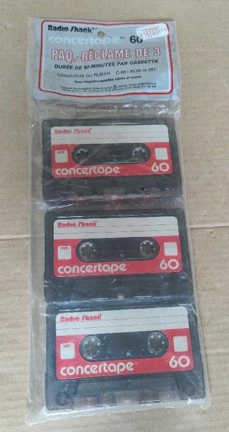 3 new old stock cassettes van Radio Shack jaren '80, 2 t/m 25 bandjes, Overige genres, Ophalen of Verzenden, Zo goed als nieuw
