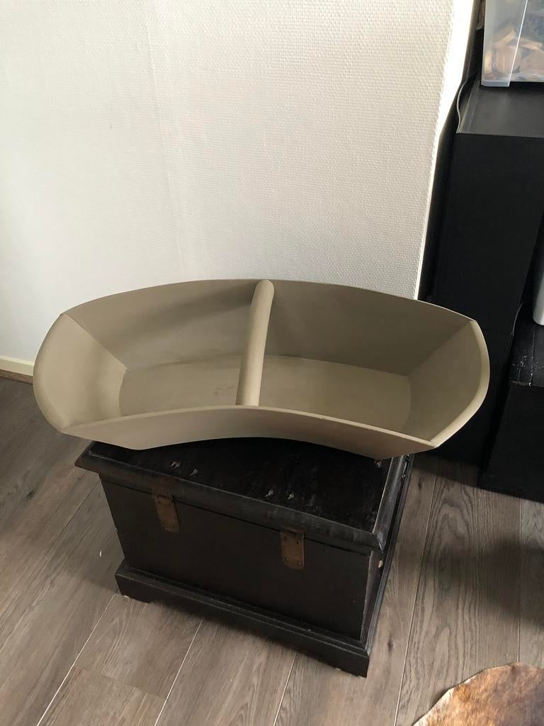 Oude pluk mand / bak, Ophalen of Verzenden, Zo goed als nieuw, Rond, Riet