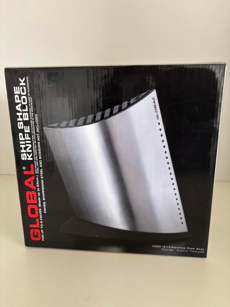 NEW Global Staal Messenblok (steel knife block) ship shape, Ophalen of Verzenden, Nieuw, Metaal