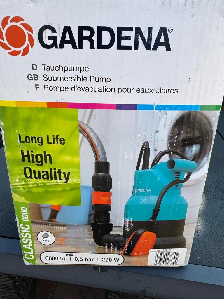 Gardena Dompelpomp 6000 Classic, Tuin en Terras, Ophalen of Verzenden, Gebruikt, Elektrisch, Dompelpomp