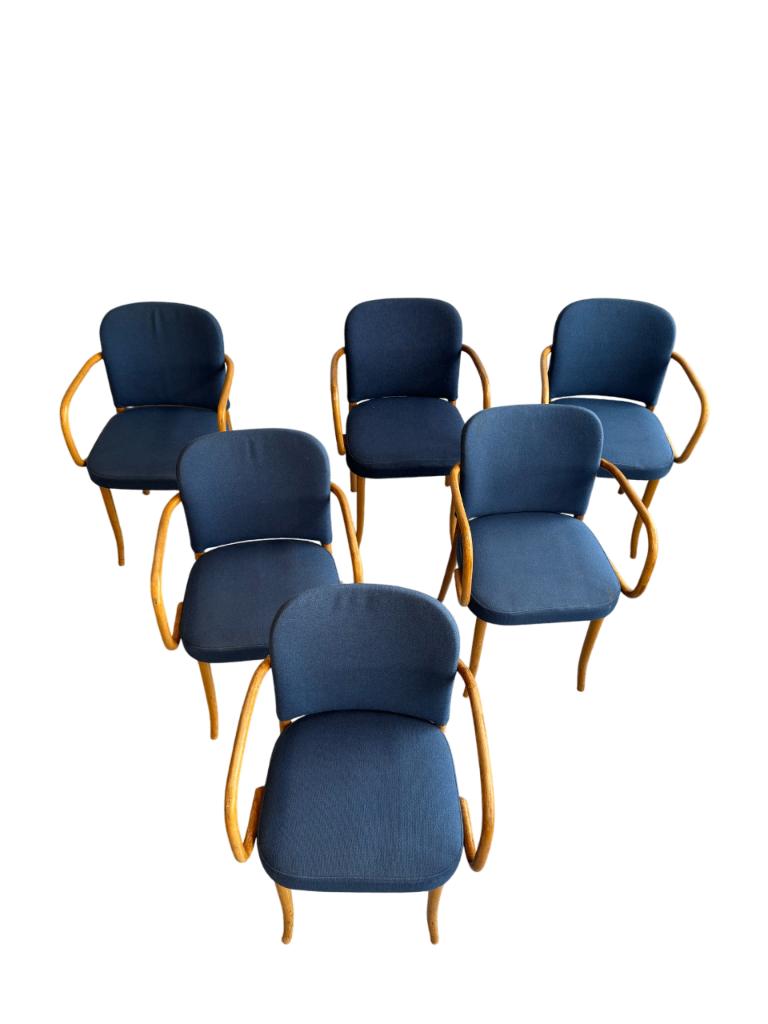 Set van 6 stoelen voor Ligna/Thonet, Huis en Inrichting, Stoelen, Gebruikt, Bruin, Ophalen of Verzenden, Stof