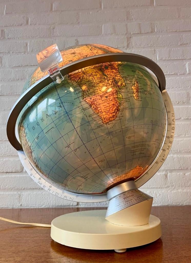 ✨ Vintage Columbus Duplex Verlichte Wereldbol – Dag/Nacht  ✨, Ophalen of Verzenden, Verlicht, Gebruikt
