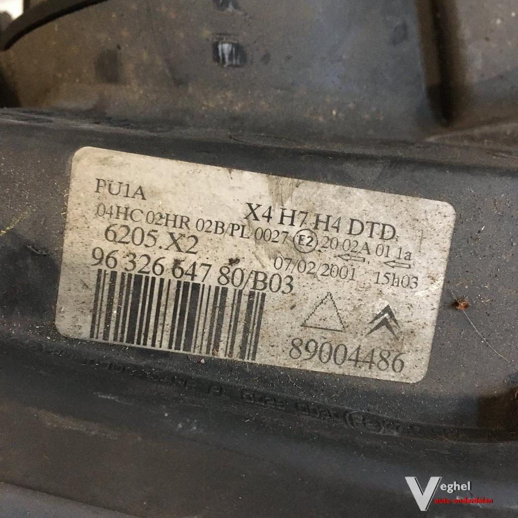 Citroen C5 2001 Koplamp Rechtsvoor, Gebruikt, -, -, Ophalen of Verzenden