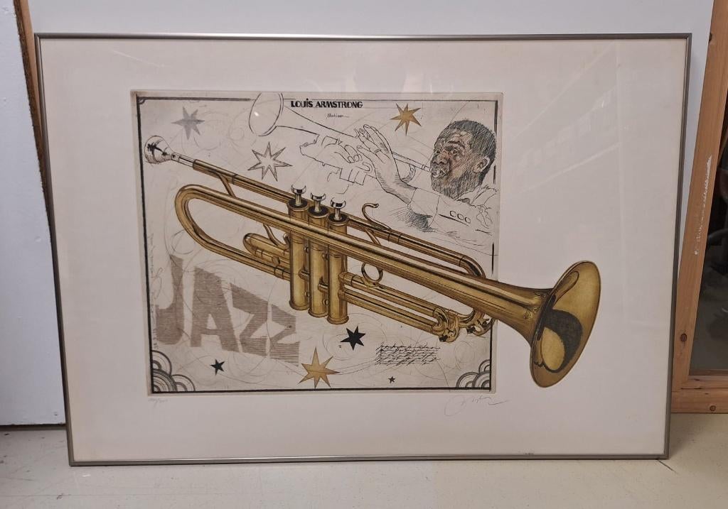 *Schilderij -Ets - Udo Nolte/Louis Armstrong, Ophalen