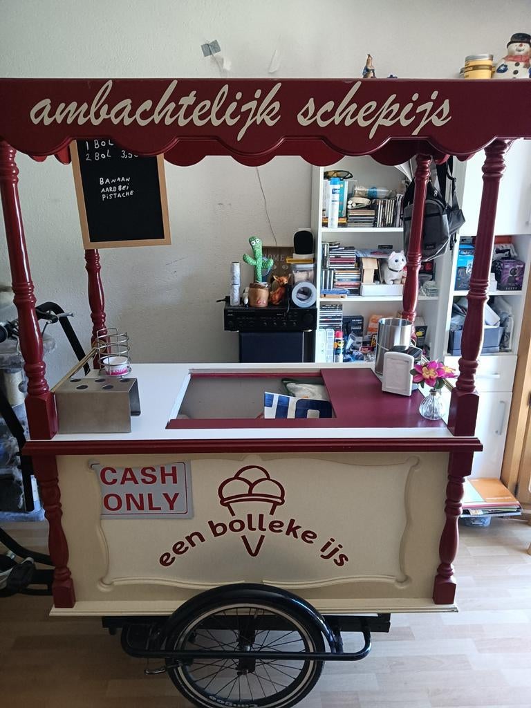 Mooie ijsfiets., Ophalen