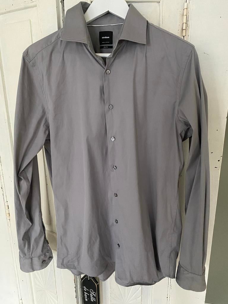Strellson Slim Fit Overhemd - Grijs - Maat 41, Ophalen of Verzenden, Gedragen, Grijs, Halswijdte 41/42 (L)