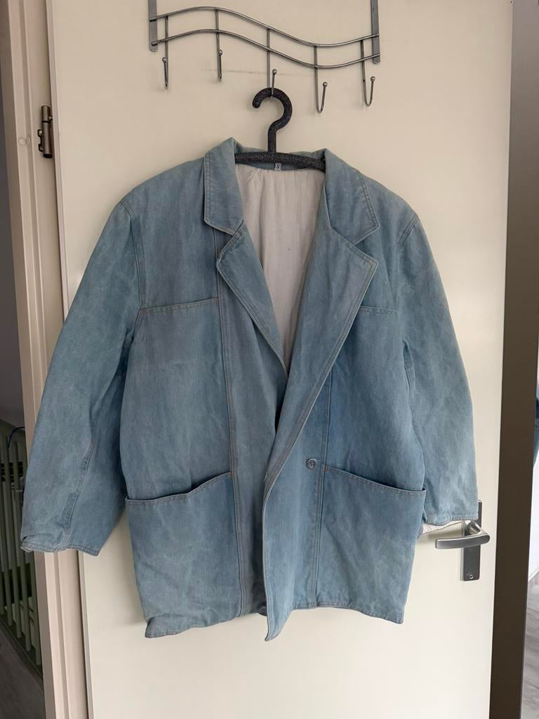 Heren vintage spijkerjas maat S, Ophalen of Verzenden, Zo goed als nieuw, Blauw