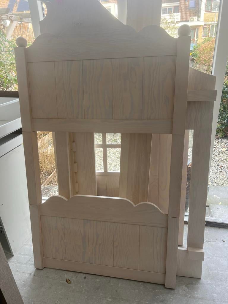 Saartje Prum bed in whitewash evt. met matrassen, Ophalen, 85 tot 100 cm, Gebruikt, Matras