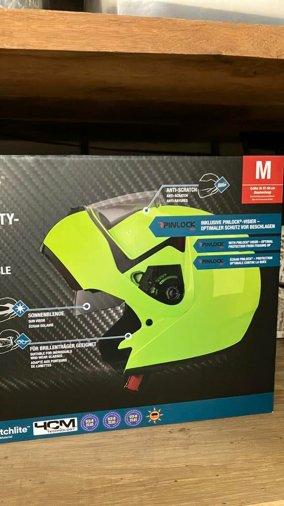 Motorhelm, Scooter Klaphelm Maat M - Nieuw in doos, Motoren, M, Systeemhelm, Heren, Ophalen of Verzenden