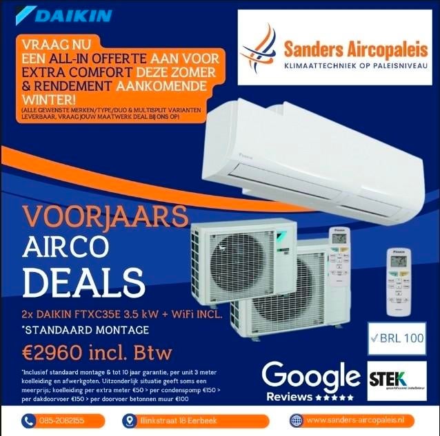 Pak nog snel uw aanbieding voor de zomer prijsverhoging!!, Nieuw, 3 snelheden of meer, Ophalen of Verzenden, Afstandsbediening