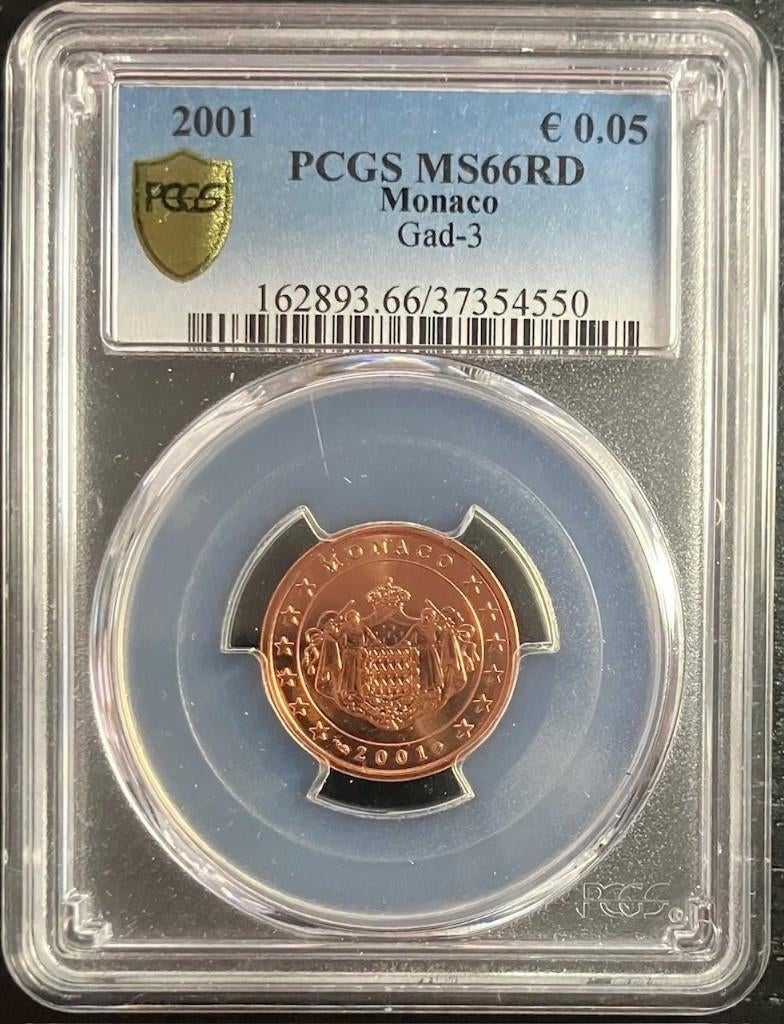 5 cent monaco 2001, Ophalen of Verzenden, Monaco, 5 cent, Losse munt