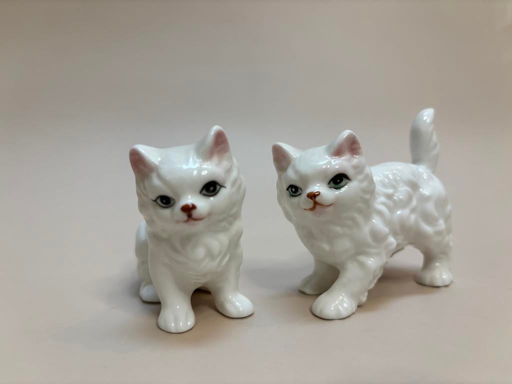 Vintage Bone China Kattenbeeldjes - Perfecte Staat, Ophalen of Verzenden