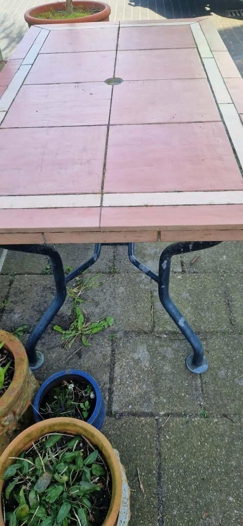 Mooie tuindecoratie met vierkante terracotta tegels*brocante, Ophalen, Gebruikt