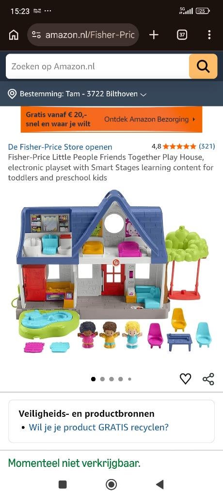 Little People speelhuis, Ophalen of Verzenden, Gebruikt, Speelset