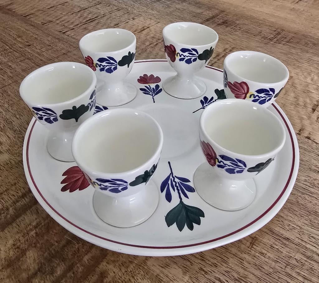 boerenbont Eierschaal met eierdopjes, Huis en Inrichting, Keuken | Servies, Overige typen, Ophalen of Verzenden, Zo goed als nieuw