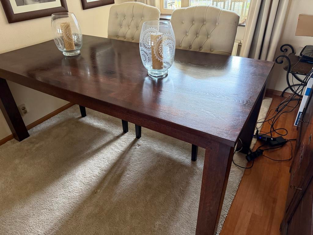 Teakhouten eettafel, Ophalen, Gebruikt, Teakhout, 200 cm of meer