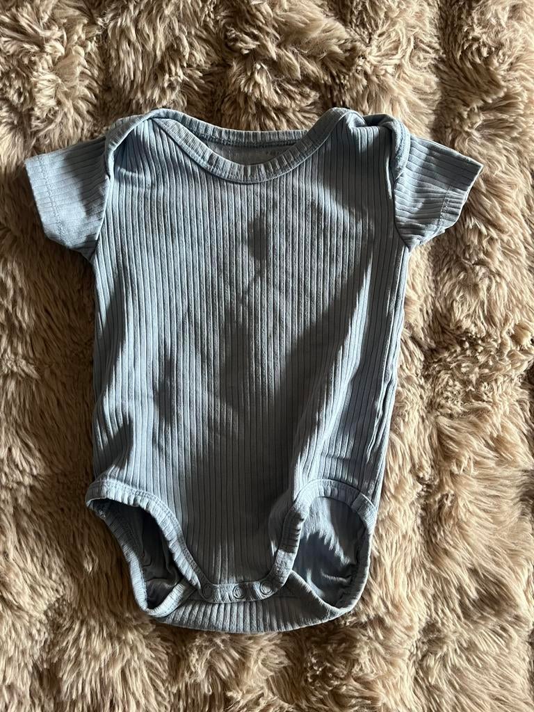 Rompertje blauw streepje 74 80 onderkleding baby rompers, Verzenden, Gebruikt, Jongetje, Nacht- of Onderkleding