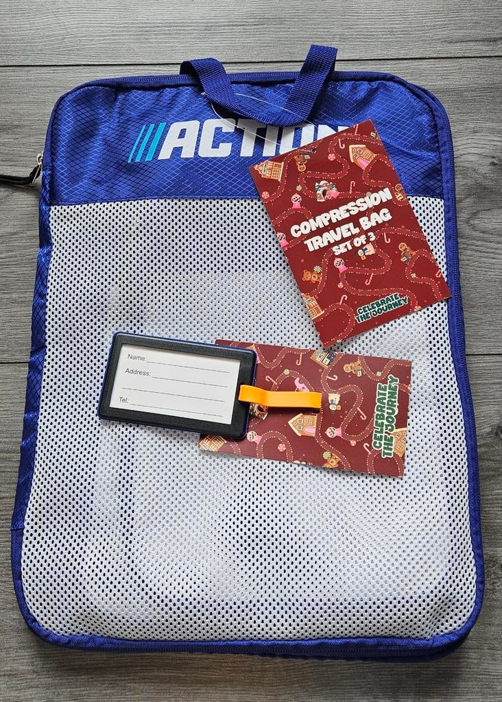 Action travelbag en kofferlabel, Ophalen, Nieuw, 30 cm of meer