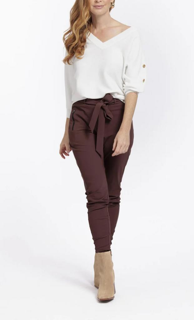 Studio anneloes margot broek L chestnut travelstof, Kleding | Dames, Broeken en Pantalons, Maat 42/44 (L), Ophalen of Verzenden