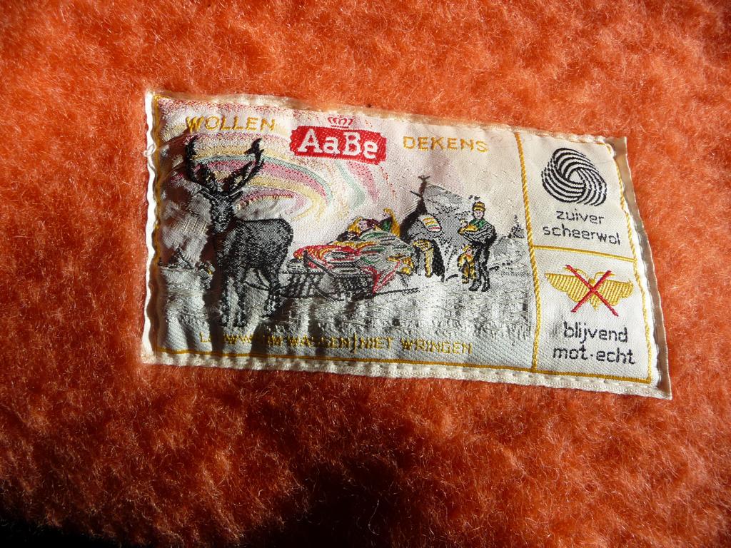 wollen deken/deken Aabe/deken wol vintage, Ophalen of Verzenden, Gebruikt