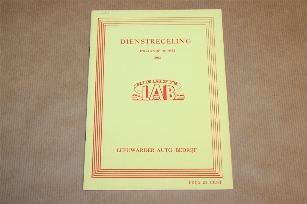 Dienstregeling Leeuwarder Auto Bedrijf - 1963 !!, Ophalen of Verzenden, Zo goed als nieuw, Tractor en Landbouw