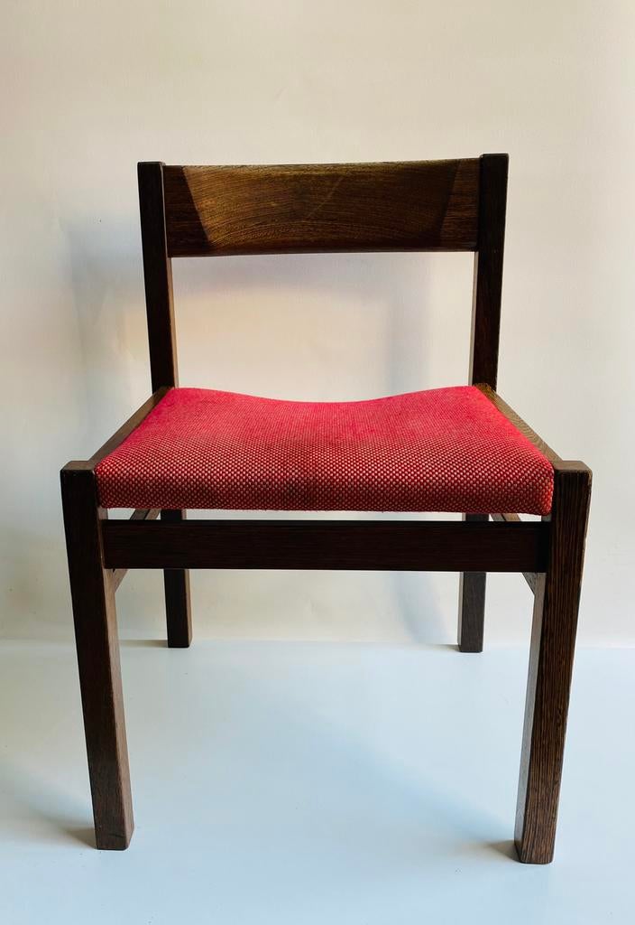 Wengé houten stoelen (4) ‘t Spectrum , jaren 70, Ophalen, Gebruikt, Bruin, 't Spectrum