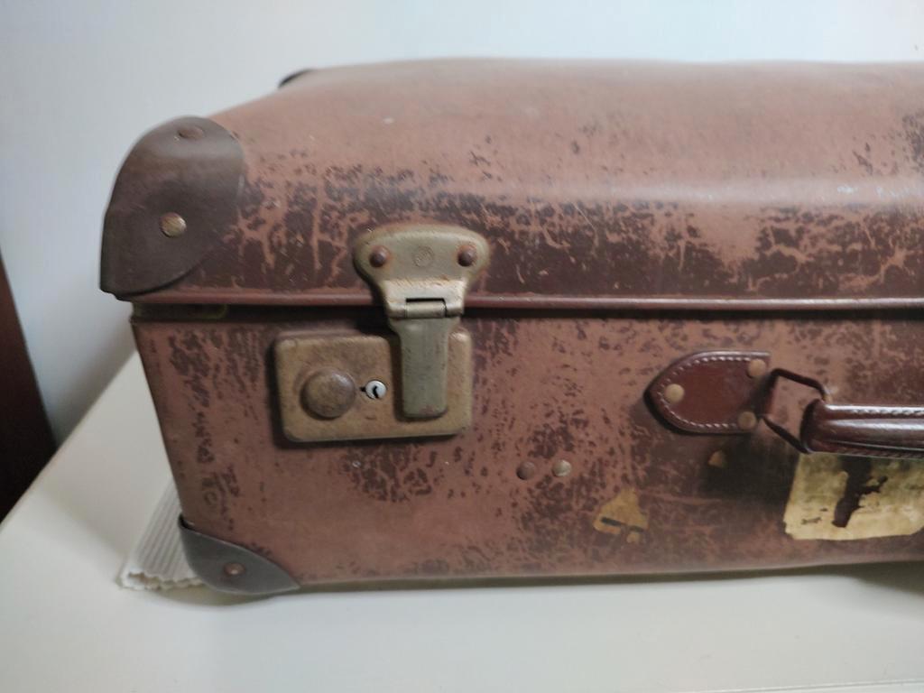 K470 VINTAGE jaren 40 koffer van geperst karton, 60 tot 70 cm, Overige materialen, Gebruikt, -