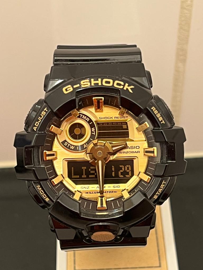 Casio G-Shock 5522 Goud GA-710GB-1AER, Sieraden, Tassen en Uiterlijk, Horloges | Heren, Casio, Kunststof, Polshorloge, Kunststof