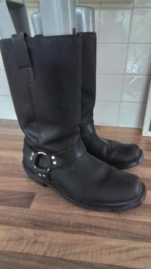 Stoere zwart leren biker boots , motorlaarzen 44 , Motoman, Motoman, Heren, Ophalen of Verzenden, Laarzen