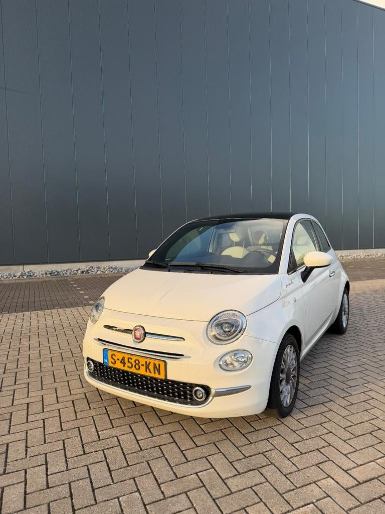 Fiat 500 1.0  Dolce vita hybrid 2022, Zwart, Leder en Stof, Wit, Handgeschakeld
