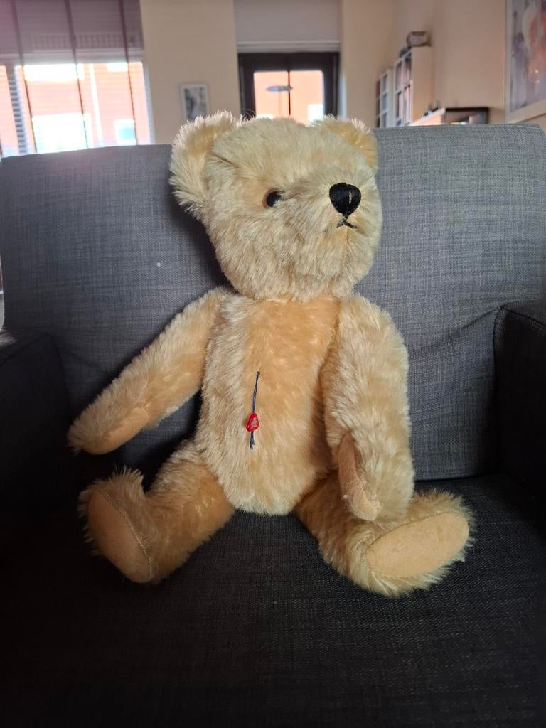 Vintage Gold Hermann Teddybeer - W-Germany, Verzamelen, Beren en Cherished Teddies, Ophalen of Verzenden, Zo goed als nieuw, Stoffen beer