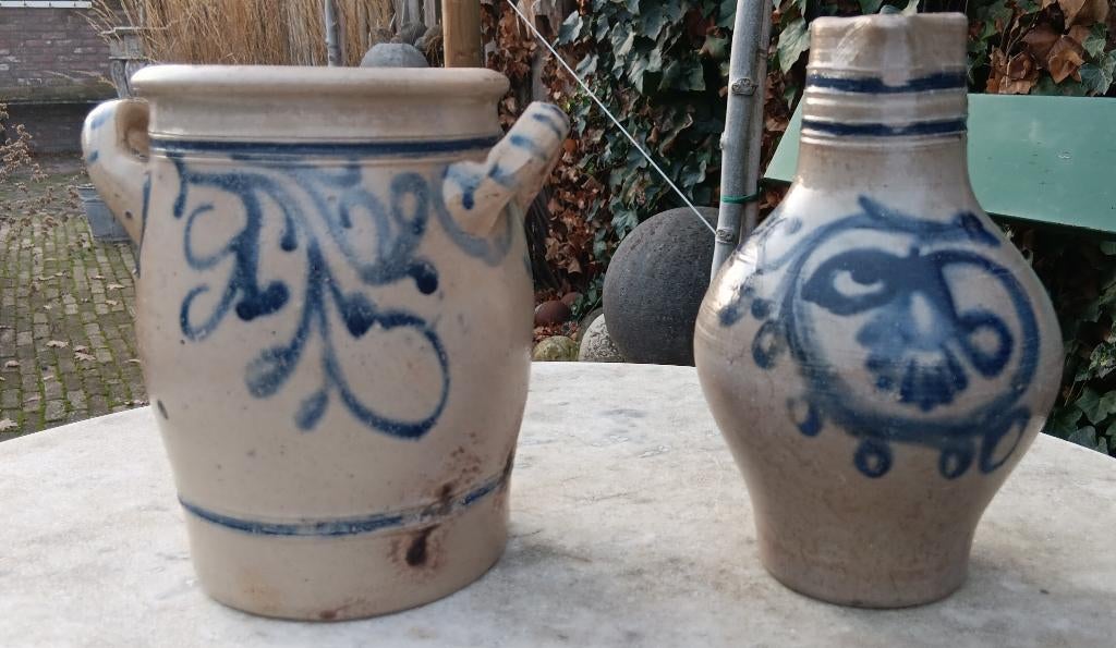 Antieke Keulse pot en een oude Keulse kan, Ophalen of Verzenden