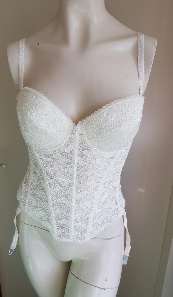 Bustier 80C korset lijfje jarretels, Verzenden, Wit, Body of Korset