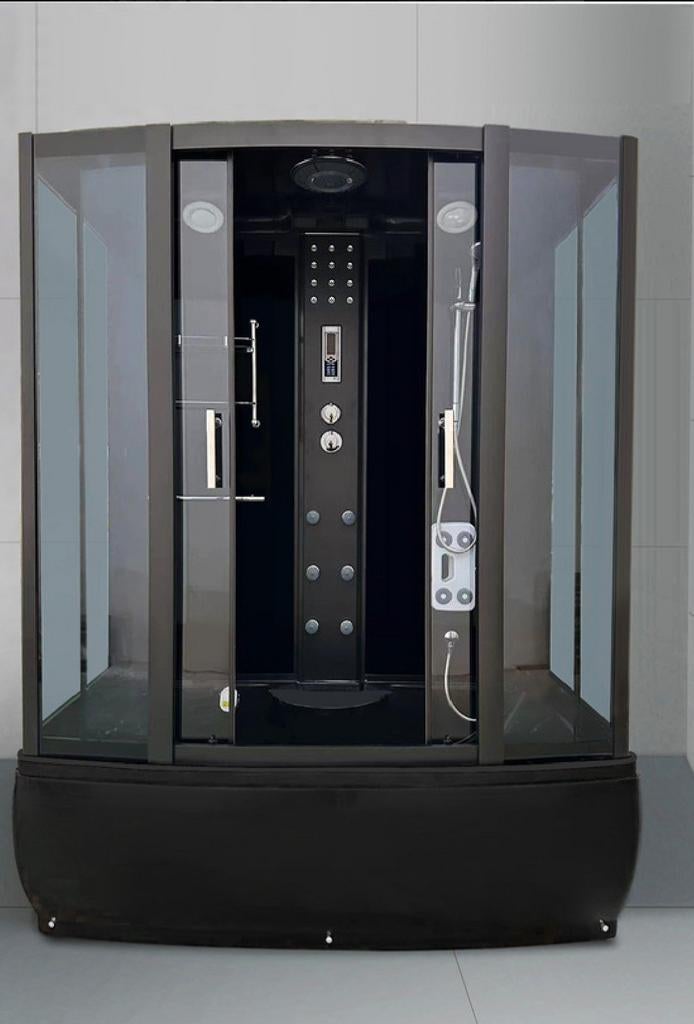 Nieuwe Douchecabine met Bad en Hydromassage - Zwart Design, Ophalen of Verzenden, Nieuw, Glas, Douche