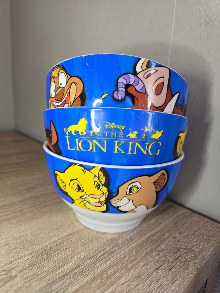 Disney Lion King vintage kommen 3 stuks, Verzamelen, Disney, Ophalen of Verzenden, Leeuwenkoning of Jungle Boek, Zo goed als nieuw