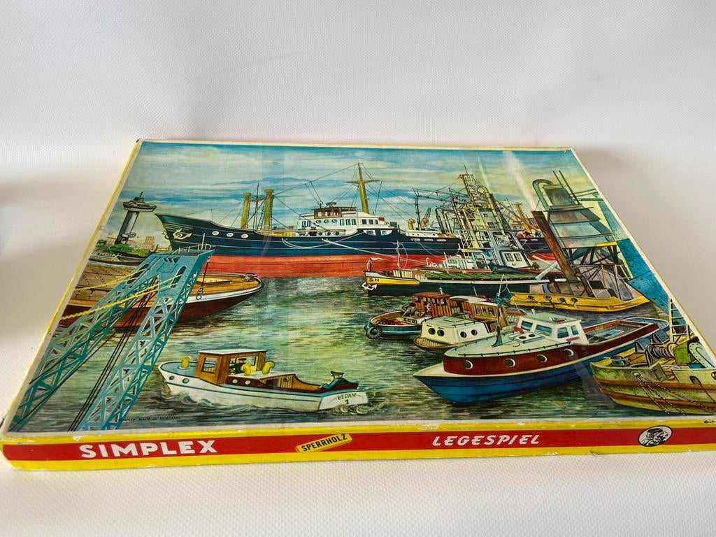 Simplex puzzel hout schepen 610/E/100, Ophalen of Verzenden, Meer dan 50 stukjes, Gebruikt, 6 jaar of ouder