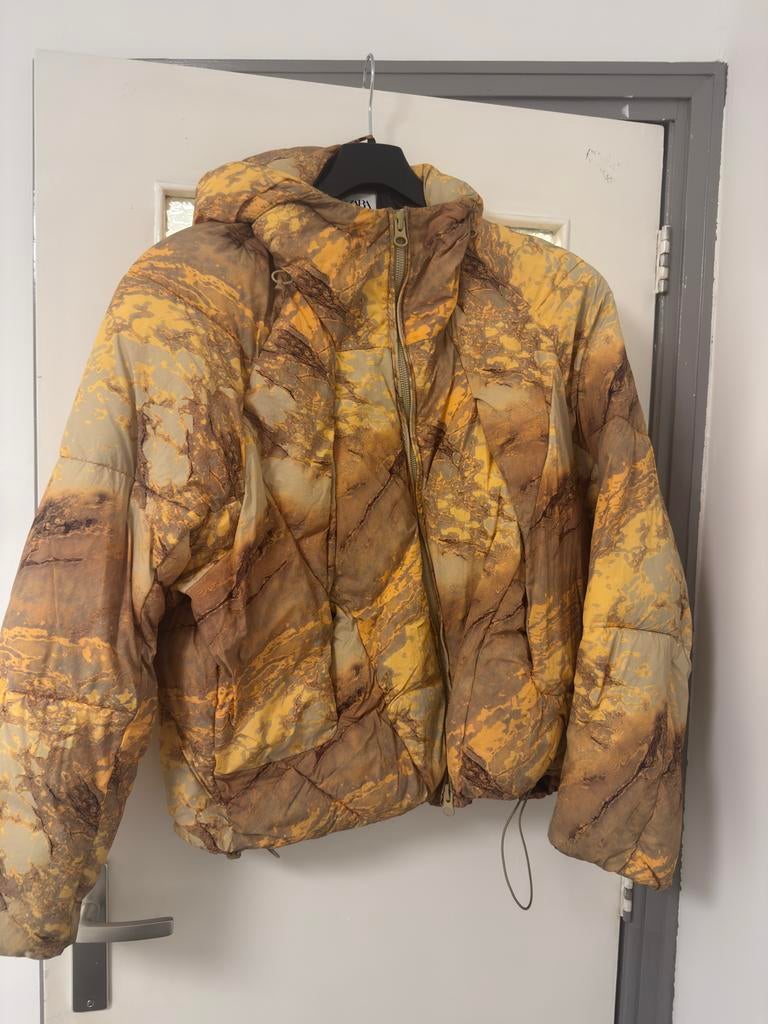 Zara winter jas, Kleding | Heren, Jassen | Winter, Ophalen of Verzenden, Zo goed als nieuw, Maat 52/54 (L), Oranje