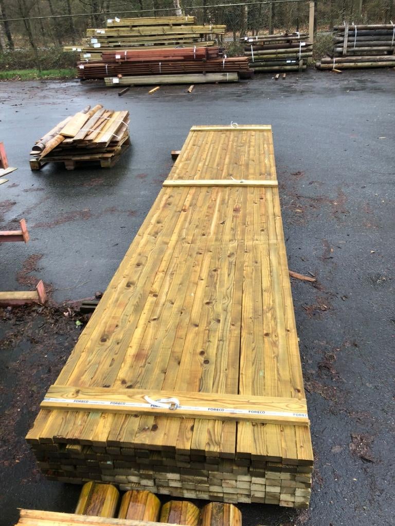 Vuren panlat, groen geïmpregneerd 30x50 480cm Nr. 669, Ophalen, Nieuw, 250 cm of meer, Planken