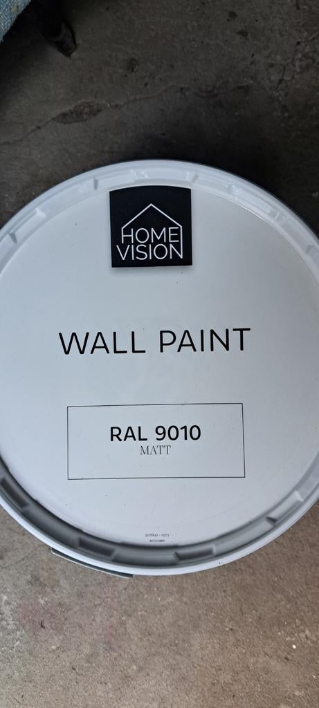 Nieuwe verf 10 liter Home Vision, Doe-het-zelf en Verbouw, Verf, Beits en Lak, Ophalen, Nieuw, Wit
