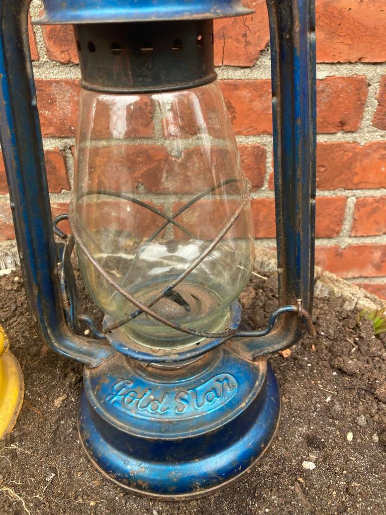 Twee oude boerderij olielampen uit Zeeland, Antiek en Kunst, Antiek | Lampen, Ophalen of Verzenden