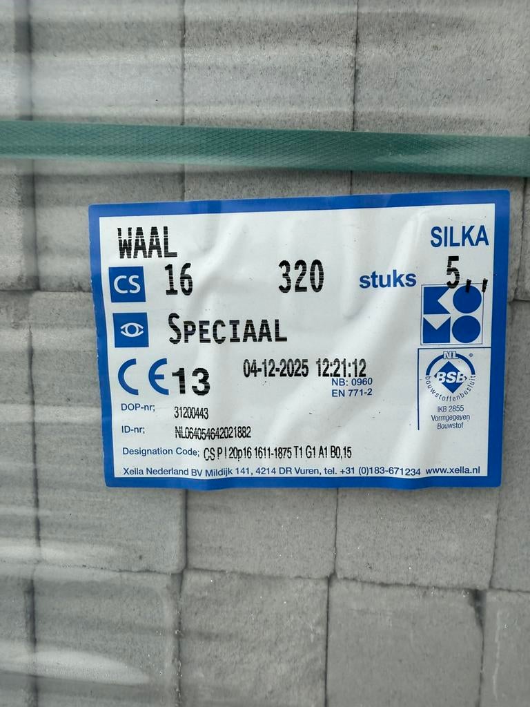 Kalkzandsteen lijmblokken en metselblokken, Postbus 128, 6100 AC Echt, Kalkzandstenen, Nieuw, Ophalen of Verzenden