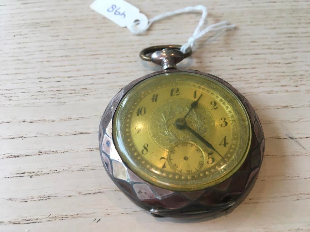 Antiek Art Deco zilveren zakhorloge, Sieraden, Tassen en Uiterlijk, Horloges | Antiek, Overige merken, Zakhorloge, Verzenden, 1900 tot 1930