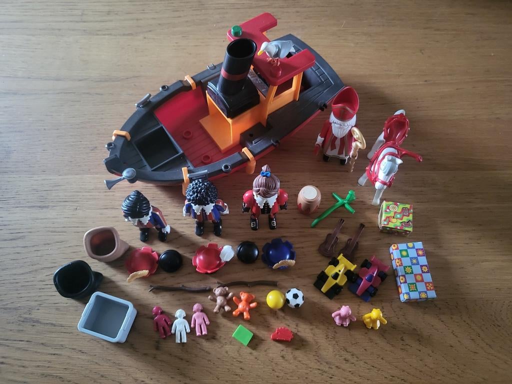 Playmobil grote set Sinterklaas en Pieten stoomboot, Kinderen en Baby's, Speelgoed | Playmobil, Zo goed als nieuw, Complete set