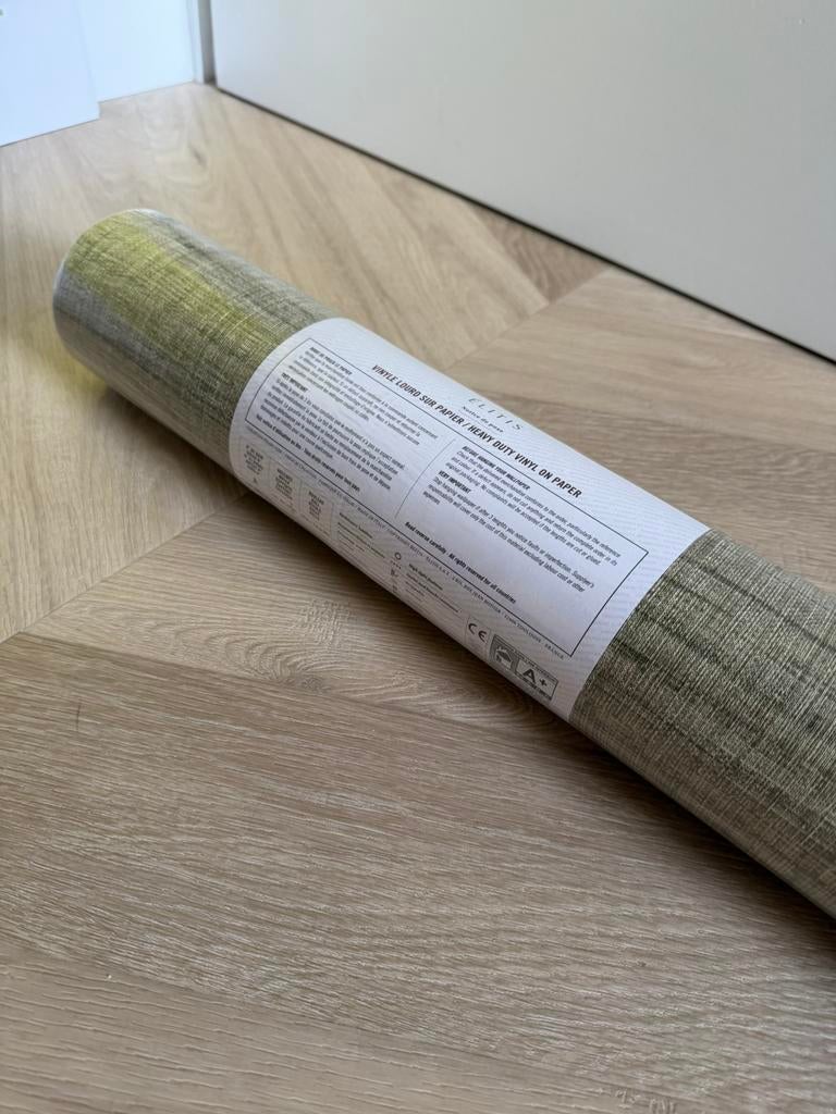 1 rol groene Elitis behang VP 983 61 Abaca - Arte, Ophalen of Verzenden, Minder dan 10 m², Groen