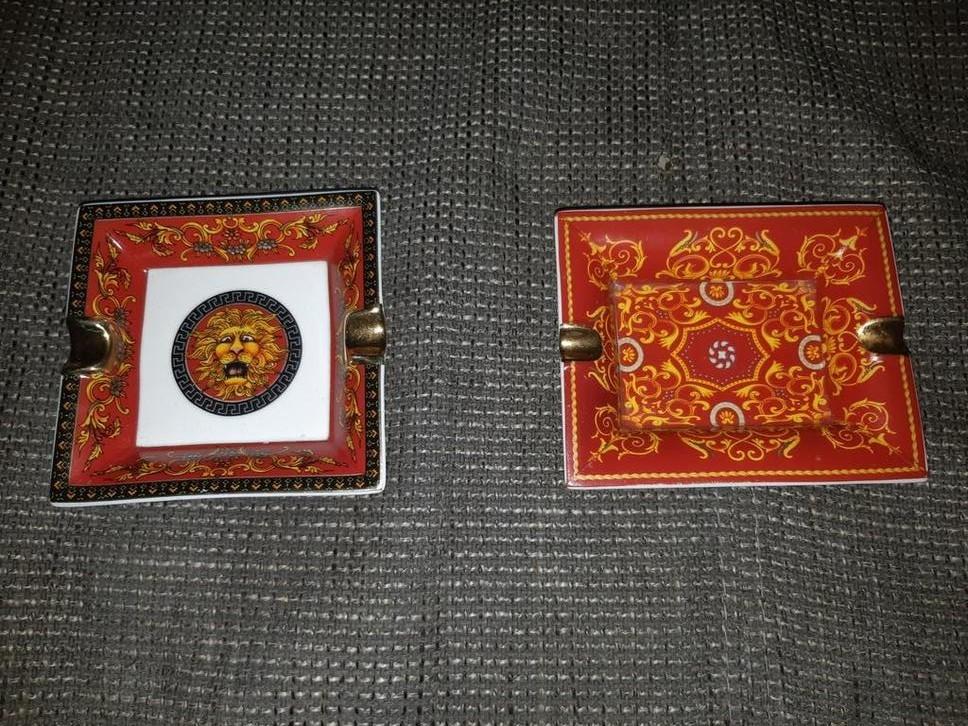 Vintage asbakken Rosentahl Versace met goudversiering, Ophalen of Verzenden, Zo goed als nieuw, Asbak