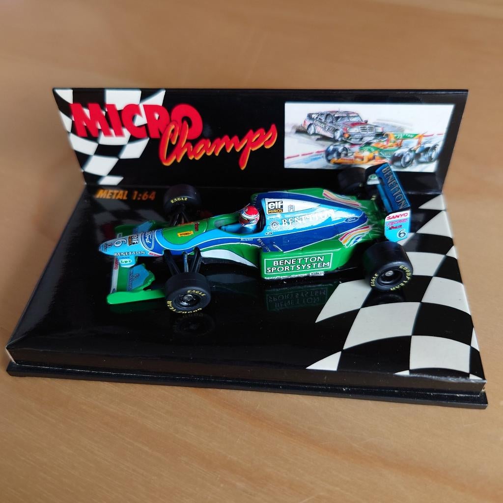 Jos Verstappen Benetton B195 1/64 MicroChamps F1 model, Ophalen of Verzenden, Zo goed als nieuw, Auto
